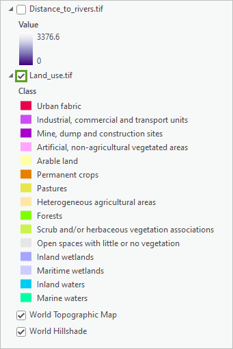 Включенный слой Land_use.tif.