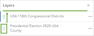 Перетащите слой county над слоем congressional district.