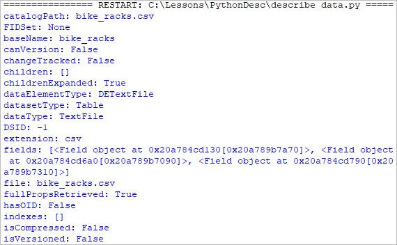 Результат выполнения цикла списка ключ-значение для CSV-файла