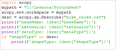 Перечислить и описать наборы данных с помощью Python | Learn ArcGIS