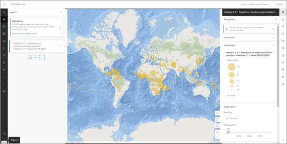 Indicator 2.1.1 в ArcGIS Online