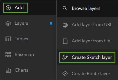 Опция Создать слой скетча в меню Добавить