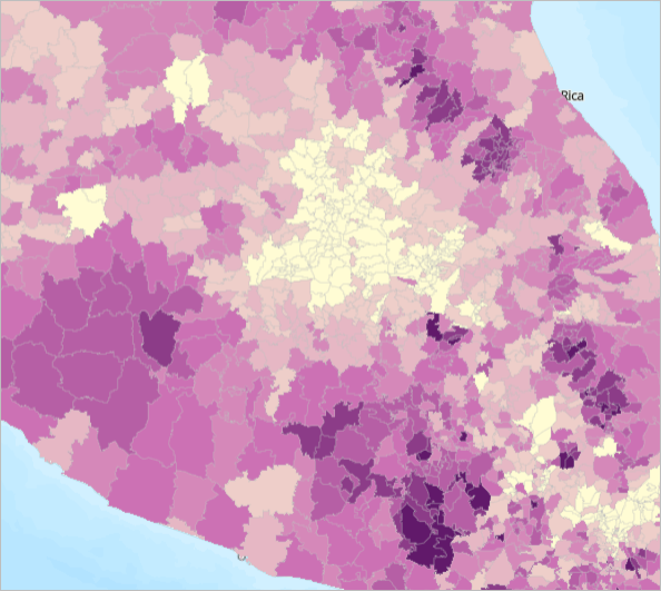 При приближении виден слой Municipal/Municipality