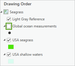 Отключите слой Global ocean measurements.