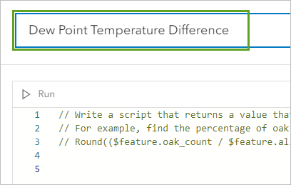 Пользовательское выражение переименовано в Dew Point Temperature Difference