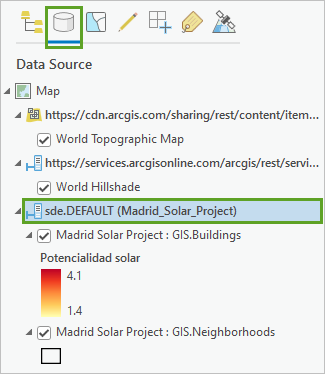 Щелкните кнопку По источнику и выберите источник Madrid Solar Project