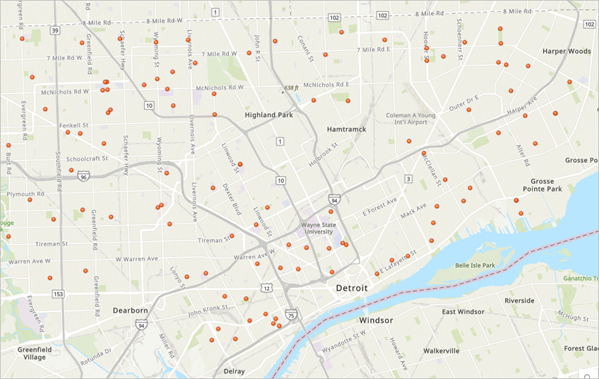 Public Schools in Detroit 图层已添加到地图中