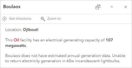 Boulaos 发电厂的弹出窗口