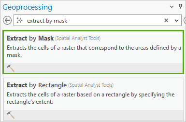 搜索“按掩膜提取”工具。