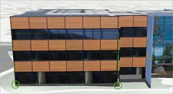 第二个点放置在建筑物 Q 的第二个角