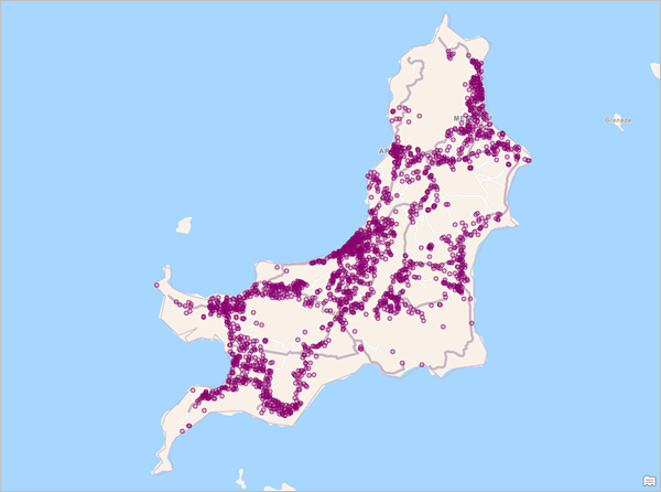 显示卡里亚库岛的默认地图