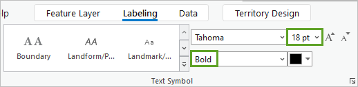 在“标注”选项卡上将字体设置为 Tahoma Bold 18