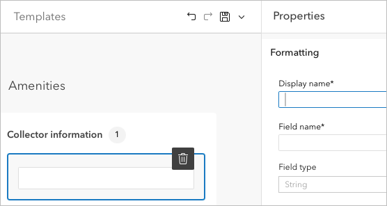 表单随即更新并将显示“属性”窗格。