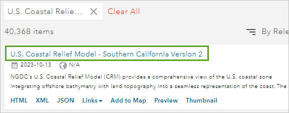 U.S. Coastal Relief Model - Southern California Version 2 的搜索结果