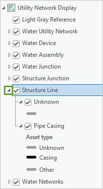 “内容”窗格中 Structure Line 图层旁的“展开”按钮