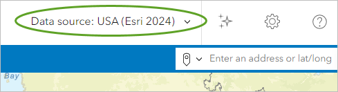 “数据源”设置为 USA (Esri 2024)