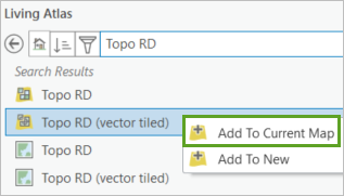 添加 Topo RD (vector tiled) 图层。