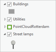 取消选中 PointCloudRotterdam 图层以将其关闭。