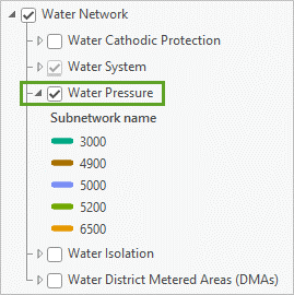 Water Pressure 子类型图层已展开