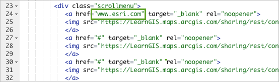 设置 Esri 网站第一个徽标的链接