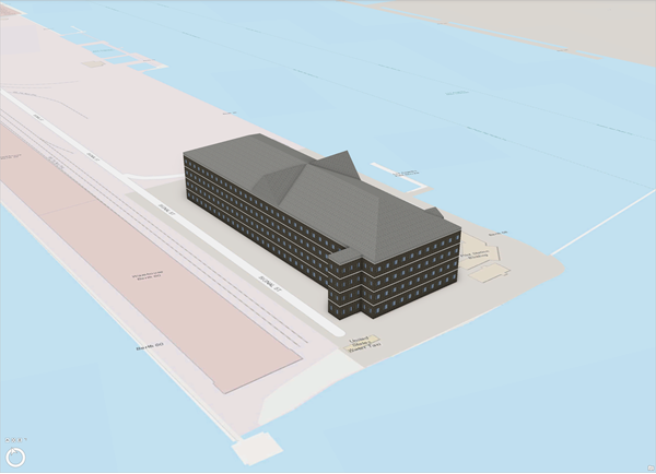 长滩的 3D 港口建筑物