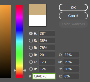 颜色选取器窗口中的自定义颜色