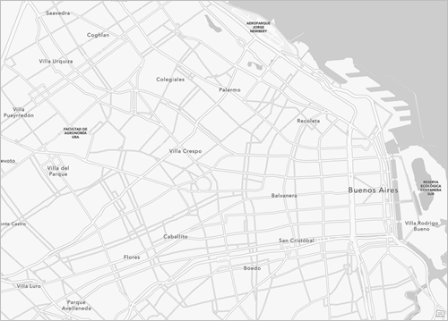 不含数据的布宜诺斯艾利斯的默认地图