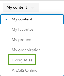 选择 Living Atlas。