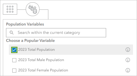 选择 2023 Total Population 变量。