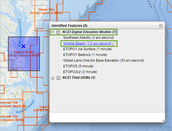 Virginia Beach digital elevation model