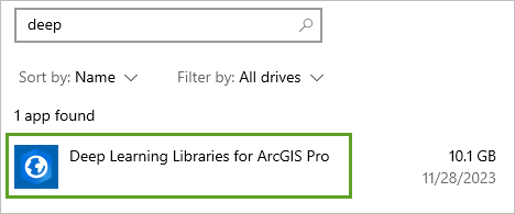 ArcGIS Pro 的深度学习库应用程序名称
