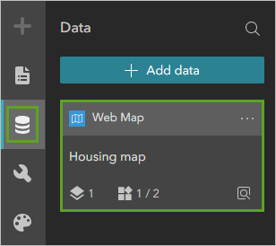 “数据”窗格中的 Housing map 卡片