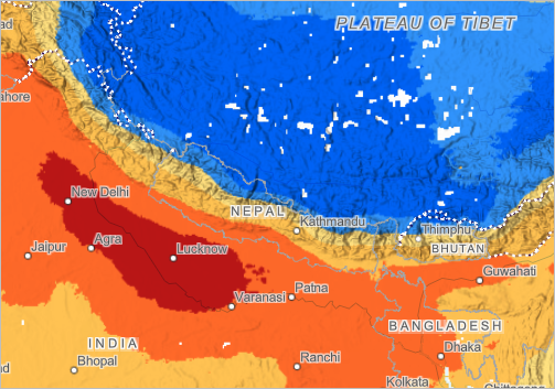 地图上的尼泊尔