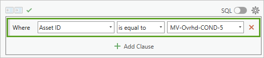 Where 子句选择 ASSET ID MV-Ovrhd-COND-5