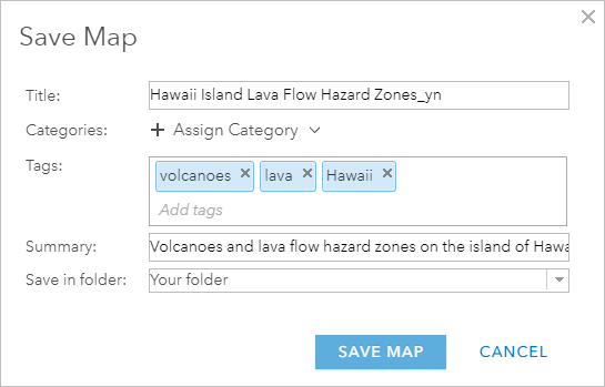 “保存地图”窗口