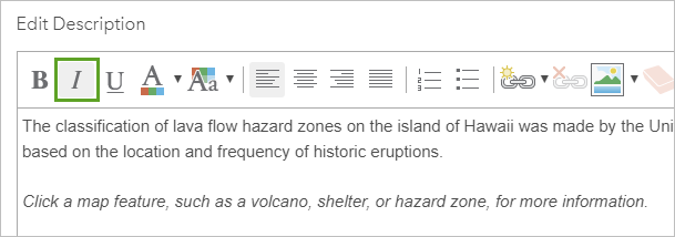 编辑项目详细信息中的描述