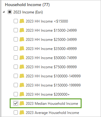 2023 Median Household Income 变量