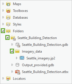 文件夹、Seattle_Building_Detection 和 Imagery_data 已展开