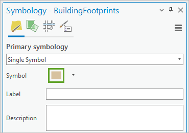 符号系统 - 在 BuildingFootprints 窗格中选择“符号”