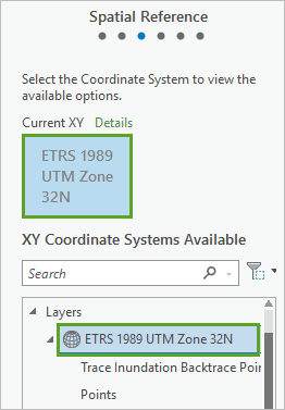 当前 XY 设置为 ETRS 1989 UTM Zone 32N。