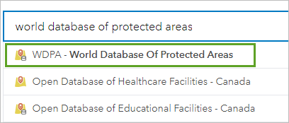 搜索 world database of protected areas