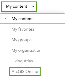 ArcGIS Online 选项