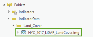 “目录”窗格的 Land_Cover 文件夹中的土地覆被图像