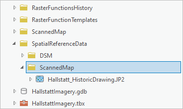 目录窗格文件夹展开至 ScannedMap 文件夹