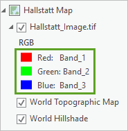 Hallstatt_Image.tif 图例显示了当前显示的 3 个波段