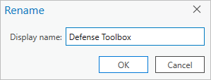 将选项卡重命名为 Defense Toolbox