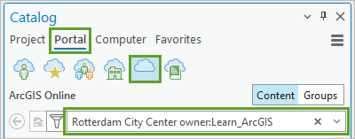 选择 Portal 和 ArcGIS Online。