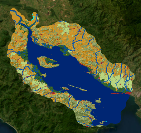 地图上的 Rivers 图层
