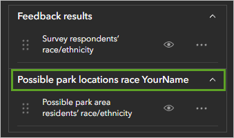 Feedback results 下方的 Possible park locations race 图层