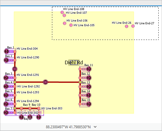 在 Diagram 地图中选择六个交汇点。